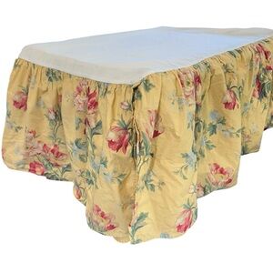 Vinatge Ralph Lauren Home Cotton Cottagecore Floral Bed Skirt Dust Ruffle Queen